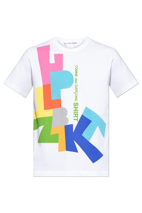 White T-shirt with a colorful print Comme des Garçons Shirt